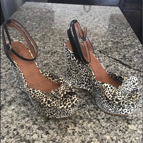 Lucky Brand Shoes - Animal print platform wedge sandals